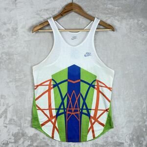 Vtg Nike International Jersey Mesh Sleeveless Men's Colorful Tank Top Small